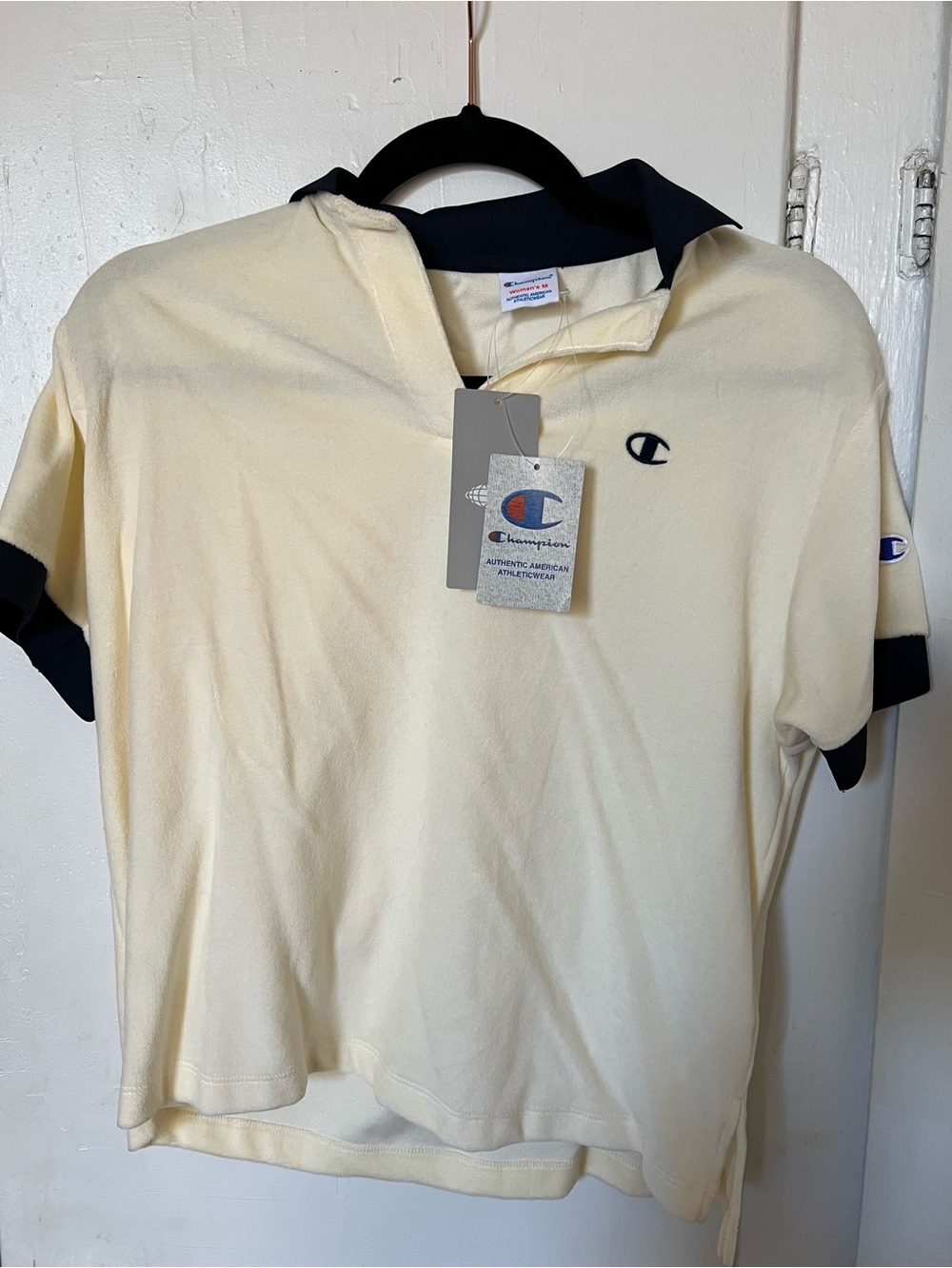 Beams x Champion Women’s Cream Polo with Navy Trim